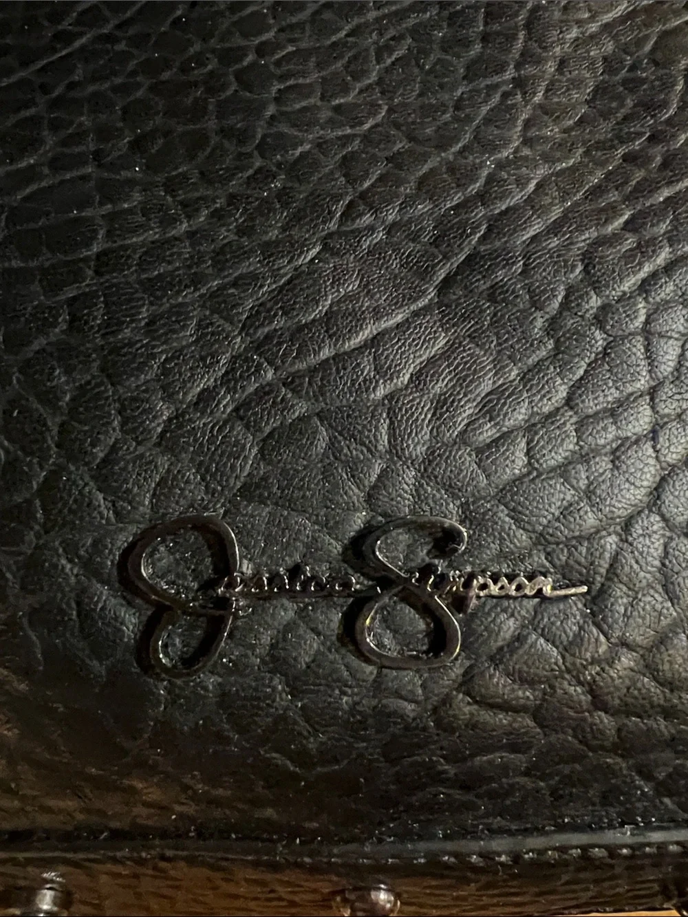 Jessica Simpson Black Pebbled Glenda Satchel Black (meteorite) new with tags